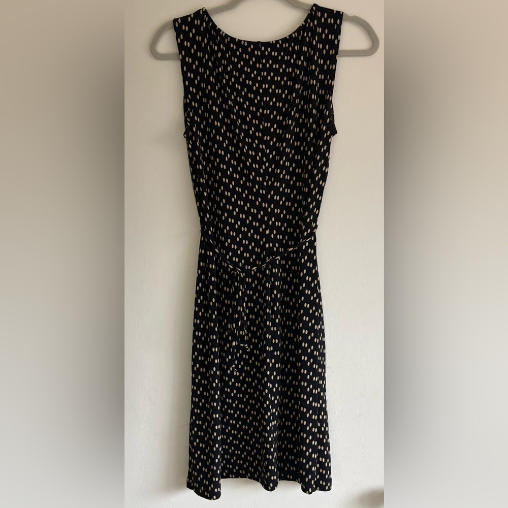 NWOT Merona Black and Cream Polka Dot Midi Dress